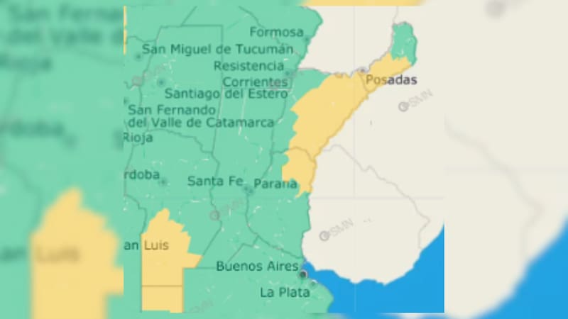 La alerta amarilla se encuentra vigente para toda la jornada.
