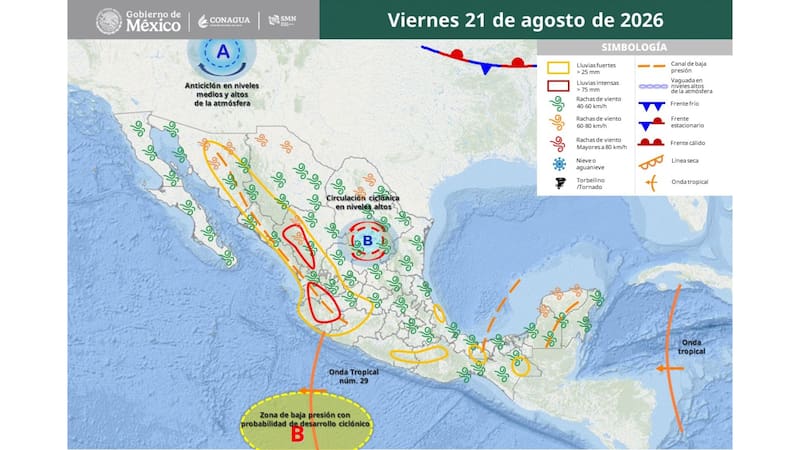 Llega el diluvio del año este viernes 21 de agosto: 96 horas de tormentas intensas y vientos de hasta 70 km/h