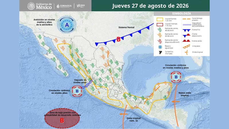 Llega el diluvio del mes el jueves 27 y viernes 28 de agosto: alertan por una tormenta tropical acompañada de granizo y ráfagas de viento superiores a 70 km/h
