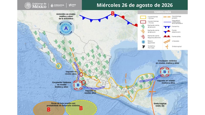 Llega el diluvio del mes el miércoles 26 y jueves 27 de agosto: alertan por una tormenta tropical acompañada de granizo y ráfagas de viento superiores a 70 km/h