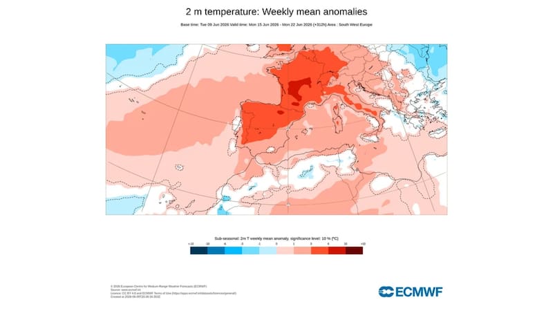 Llega un anticiclón al país que traerá una ola de calor en junio con temperaturas de hasta 40°C: a qué zonas afecta