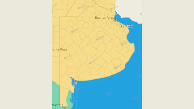 Las tormentas serán en toda la provincia de Buenos Aires.