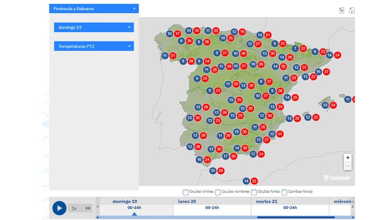 Llega una ola de calor que sacude el termómetro en todo el país: se esperan temperaturas de hasta 32°C en estas zonas. Foto: AEMET