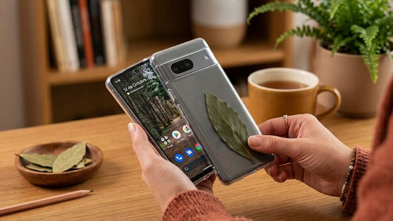 Llevar una hoja de laurel dentro de la funda del celular.
