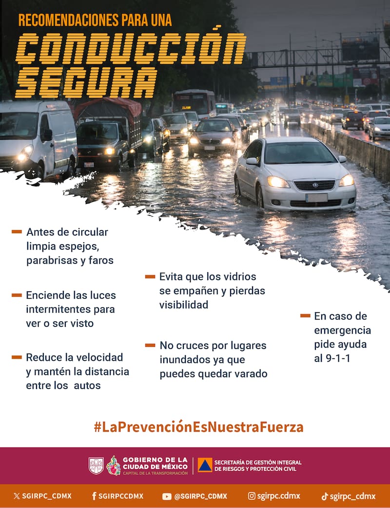 Tips para conductores y peatones ante las inundaciones por lluvias.