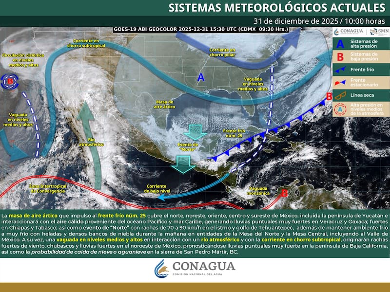 El pronóstico extendido indica que los efectos más severos estarán asociados a lluvias puntuales fuertes a muy fuertes, evento de “Norte”.