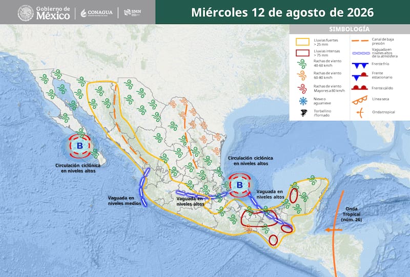 Lluvias intensas y granizo: los estados bajo alerta