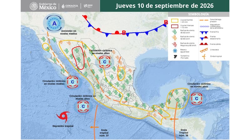Se viene el diluvio del año con 72 horas de lluvias intensas este jueves 10 y viernes 11 de septiembre: tormentas y vientos de 70 km/h
