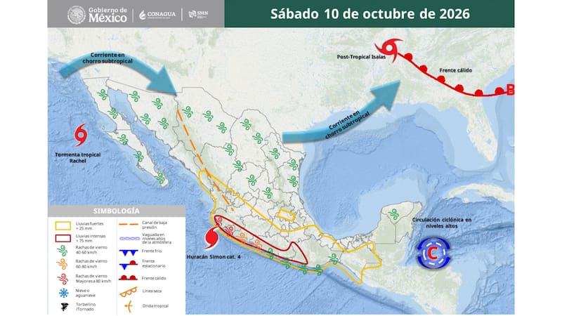 Ciclones tropicales generan condiciones adversas con tormentas intensas y ráfagas peligrosas en el Pacífico.