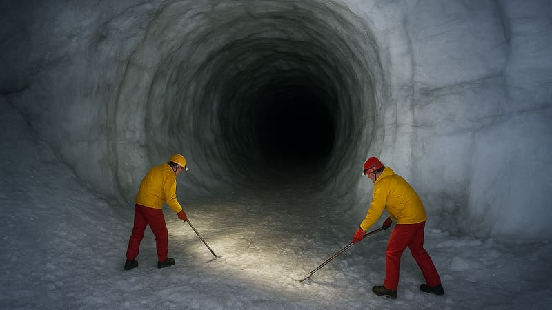 Los científicos creen que su estudio podría revelar cómo se formaron los glaciares antárticos hace millones de años. (Fuente: Representación creada con IA)