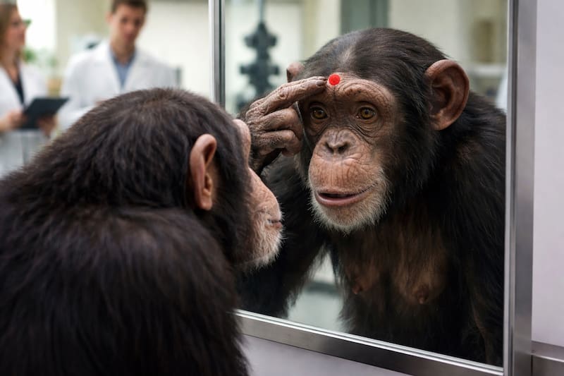 Los especialistas utilizan el test del espejo, desarrollado por Gordon Gallup Jr. en 1970.