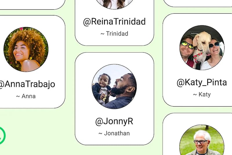 Los nuevos nombres de usuario presentados por Meta para WhatsApp.