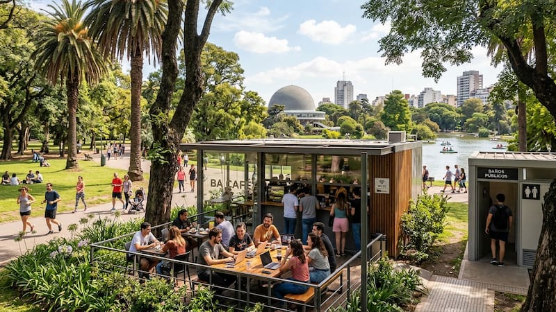 Los parques de Buenos Aires sumarán bares con baño y wifi.