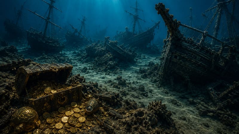 Los tesoros encontrados en los navíos hundidos en las Bahamas.