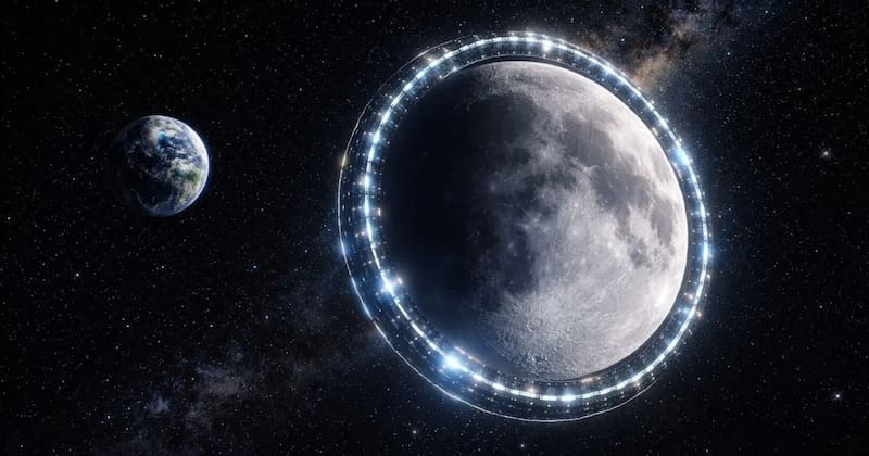 la empresa japonesa Shimizu Corporation impulsa el proyecto Luna Ring, una iniciativa que propone construir un enorme cinturón de paneles solares en la Luna. Imagen: archivo.