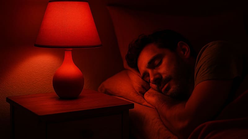 Luz roja para dormir | Para qué sirve y por qué la recomiendan para el descanso. Foto (IA)
