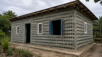 Madre e hija reciclaron 8000 botellas de vidrio para construir una casa. 5 años después levantaron una vivienda de 7 habitaciones desde cero