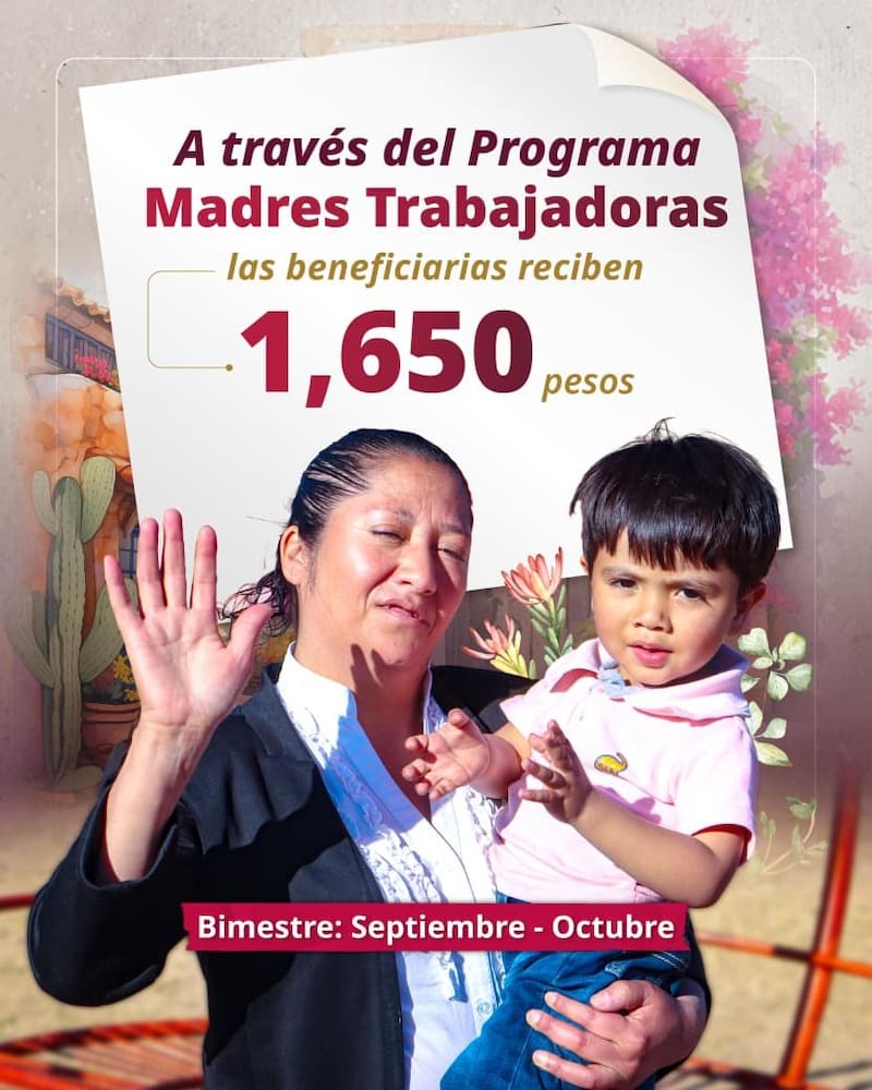 Madre e hijo beneficiados por el programa Madres Trabajadoras.