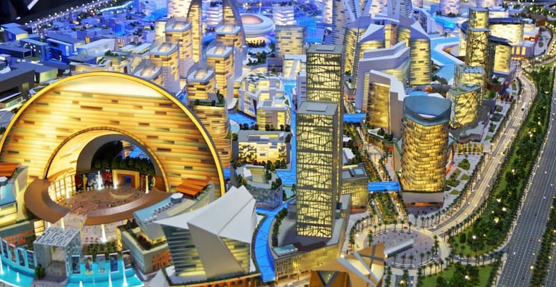 Render del Mall of the World, el megaproyecto comercial que aspira a convertirse en el shopping más grande del mundo.