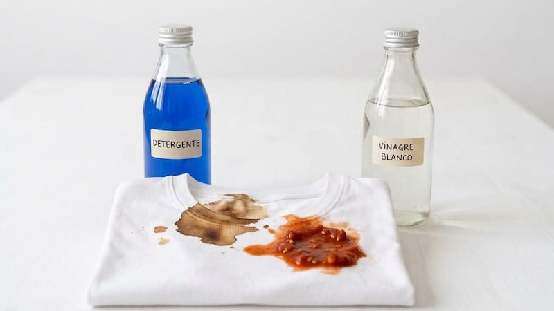 El vinagre blanco y el detergente son dos productos cotidianos comunes en las casas.