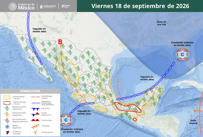Mapa clima 18 de septiembre