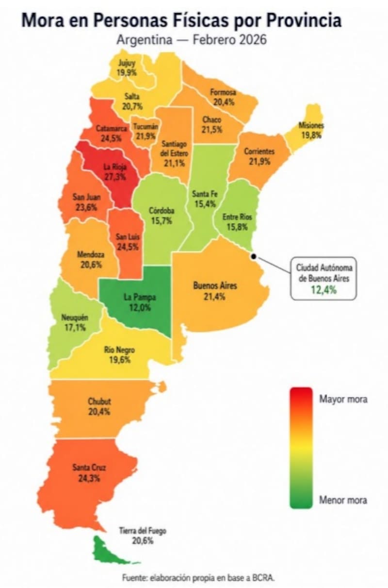 Sólo CABA, Neuquén, La Pampa, Córdoba, Santa Fe y Entre Ríos están en verde.