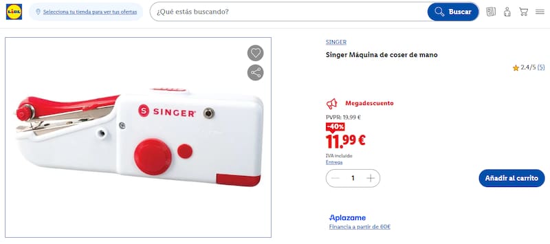 Esta máquina de coser portátil es ideal para reparaciones rápidas: se consigue en Lidl con un megadescuento.