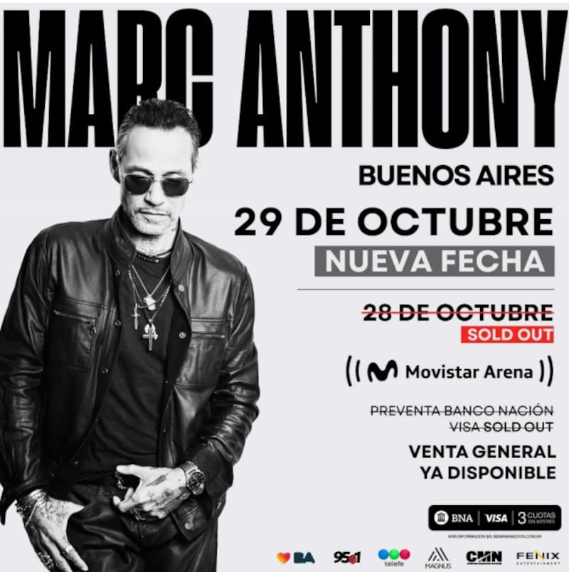 Los tickets para el recital del jueves 29 de octubre están disponibles a través del sitio oficial del Movistar Arena.