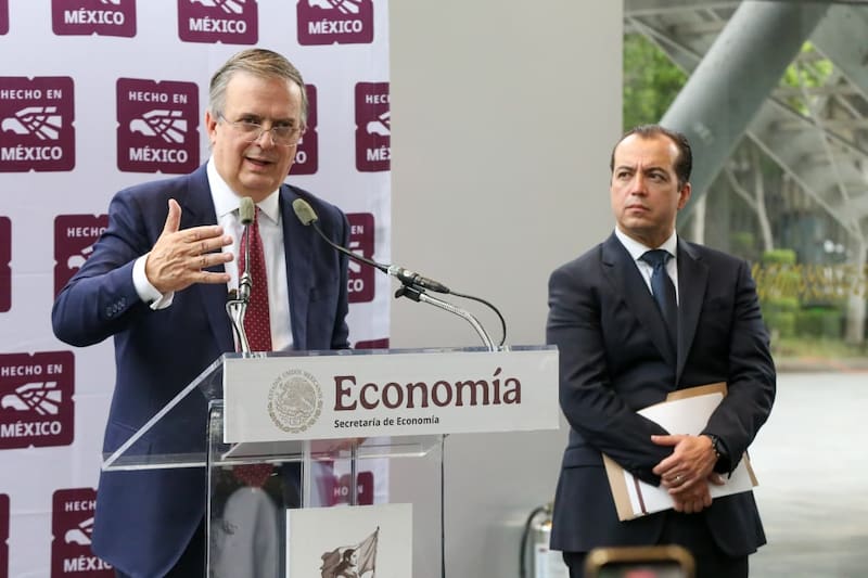 Marcelo Ebrard, titular de la Secretaría de Economía, en conferencia de prensa.