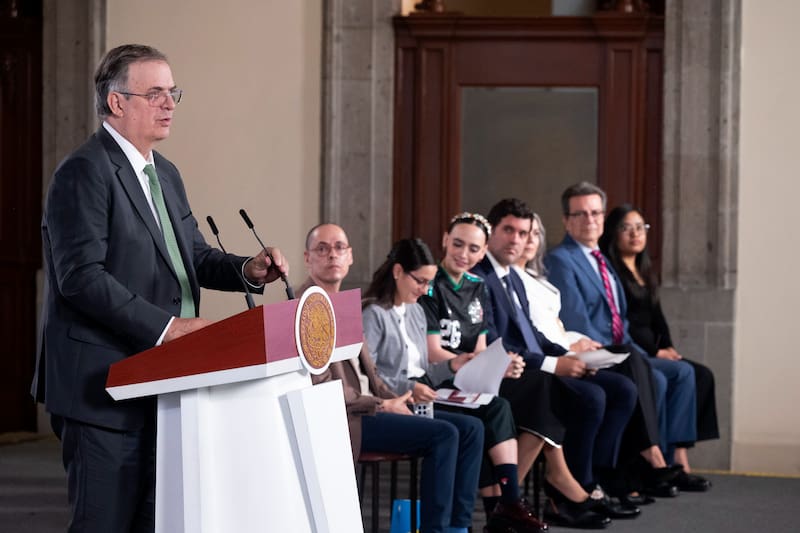 Marcelo Ebrard, titular de la Secretaría de Economía en la conferencia matutina.