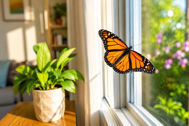 Las mariposas suelen ingresar a los hogares porque son atraídas por la luz, el calor o la presencia de flores y plantas cercanas. (Foto: IA)