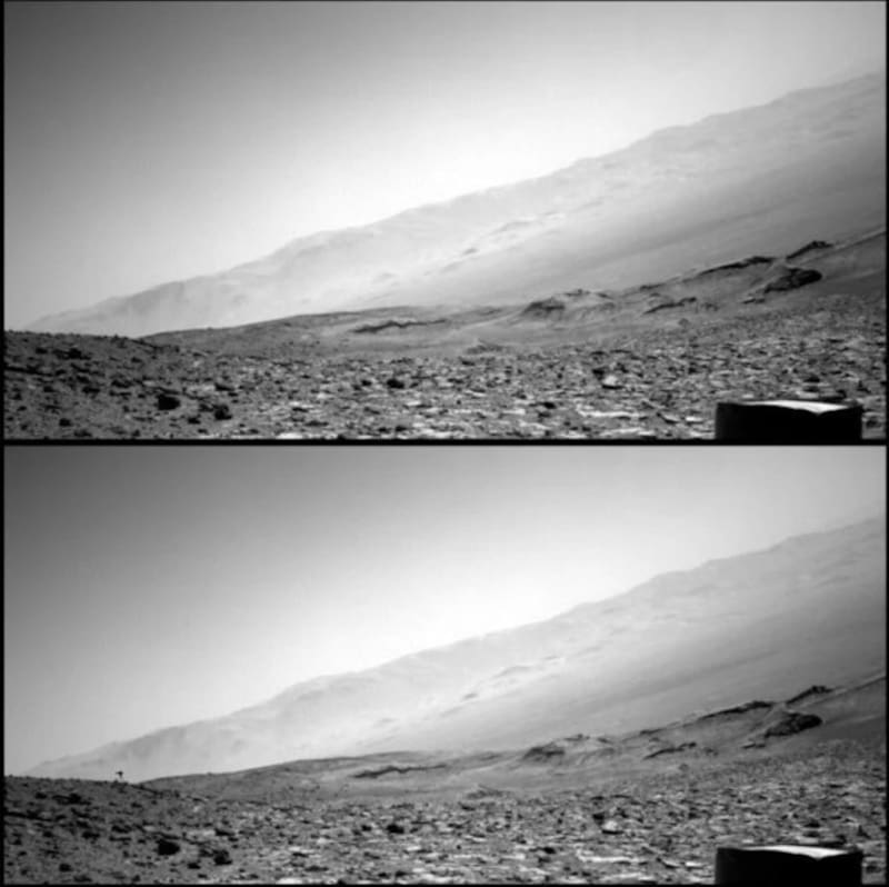 Dos fotogramas tomados con segundos de diferencia. Créditos: NASA/JPL-Caltech