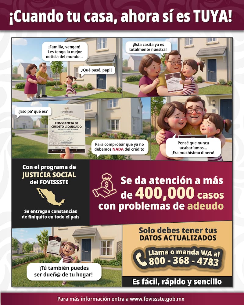 El Gobierno de Sheinbaum busca justicia social y certeza para las familias.