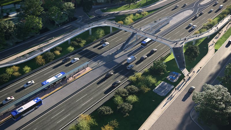 Render del Masterplan Autopista Dellepiane