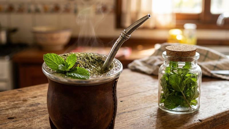 Agregarle menta al mate | Para qué sirve y por qué miles de personas lo utilizan. Foto (IA)