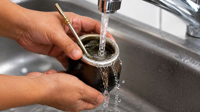 Cómo limpiar las bombillas del mate sin detergente: hervirlas con bicarbonato para eliminar residuos.