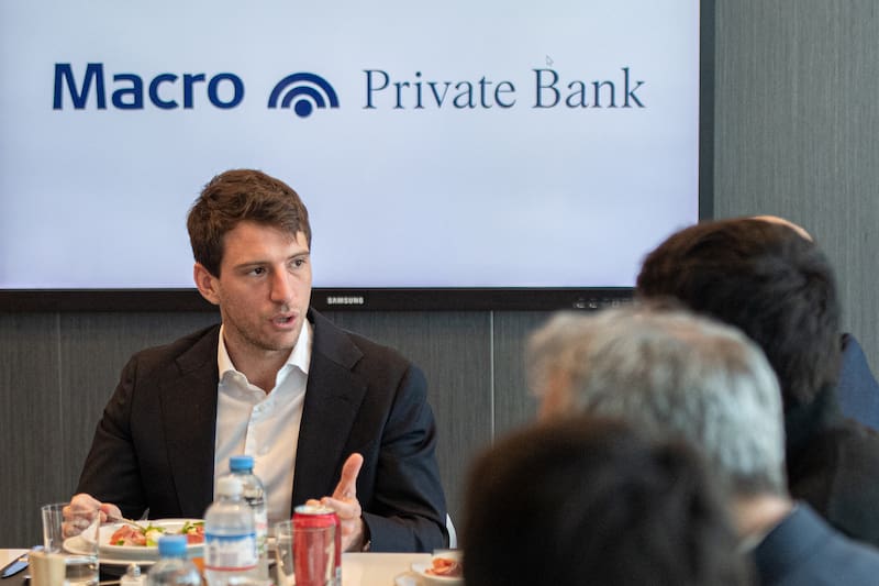 Mateo Brito, CEO de Macro Fondos y de Macro Private Bank, en la presentación del producto bancario