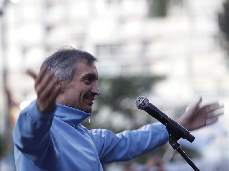 NOTICIAS ARGENTINAS BAIRES, ABRIL 25: El diputado nacional Máximo Kirchner brindó hoy un discurso en la provincia de Santa Fe, donde se refirió al peronismo y afirmó que desde el partido “siempre estamos para sumar”. FOTO NA: MARIANO SANCHEZ/ARCHIVO
