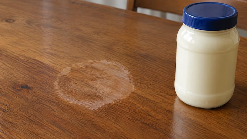 How to clean white rings of stain from wood