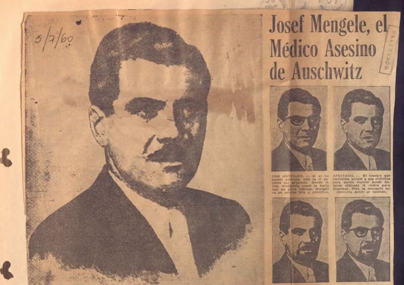 Detalle de uno de los documentos desclasificados sobre el médico nazi Josef Mengele (Fuente: Archivo General de la Nación de Argentina).