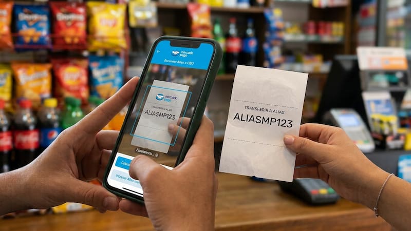 Mercado Pago cuenta con la opción de escanear el alias mediante la cámara del celular.