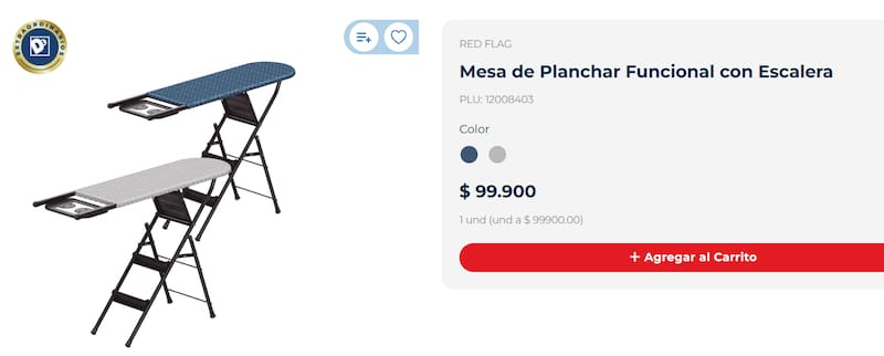 La escalera de tres niveles puede soportar una carga máxima de hasta 150 kilos.