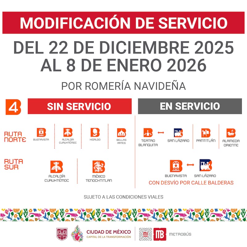 Línea 4 con estaciones fuera de servicio.