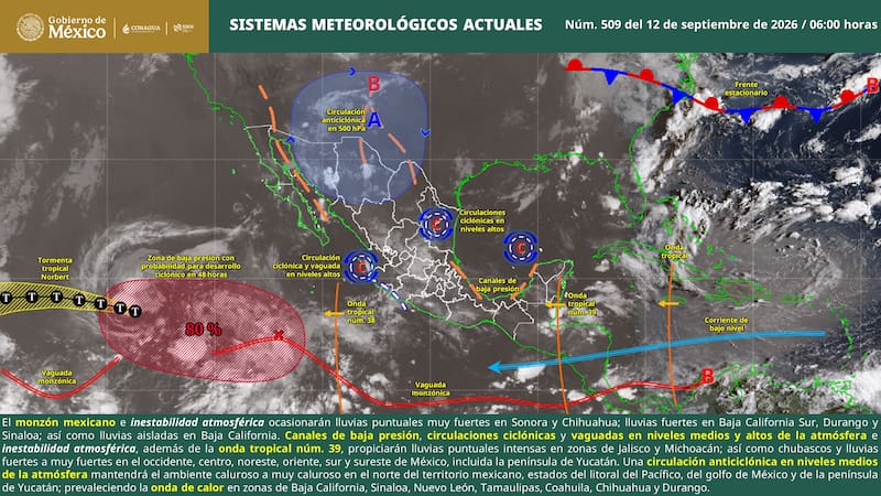 Clima México: estados con lluvia hoy