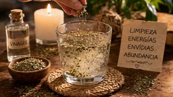 Vaso con agua, vinagre y orégano, el ritual para limpiar energías negativas, envidias y atraer abundancia al hogar