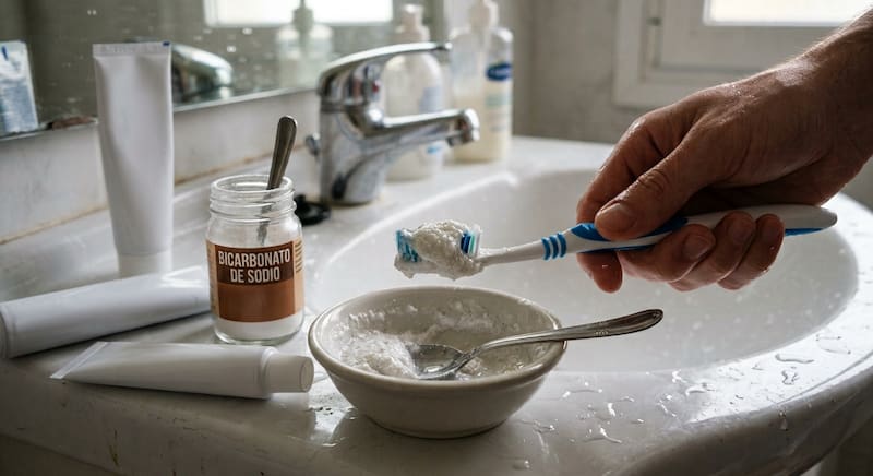 Mezclar bicarbonato de sodio con pasta dental por qué se recomienda y para qué sirve.