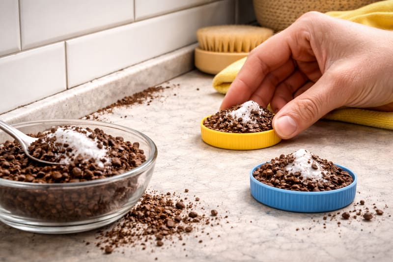 Mezclar café usado con bicarbonato: por qué recomiendan este truco casero y para qué sirve. Foto: ChatGPT