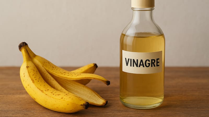 Mezclar cáscara de banana con vinagre