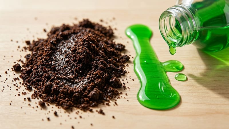 Mezclar los restos de café con detergente.