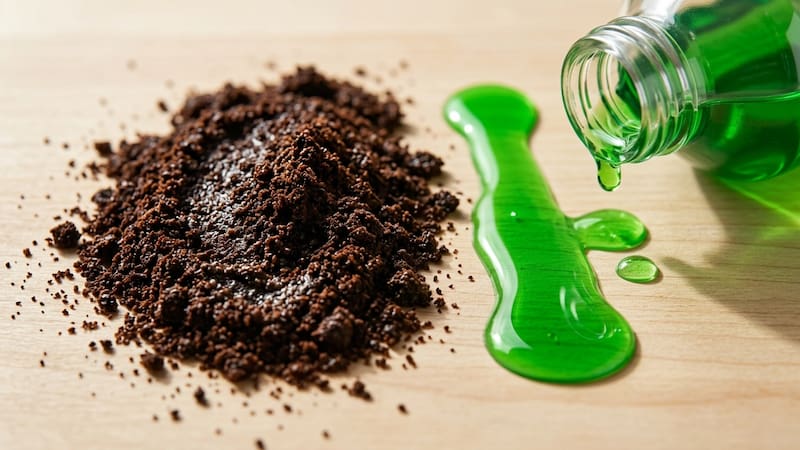 Mezclar los restos de café con detergente.